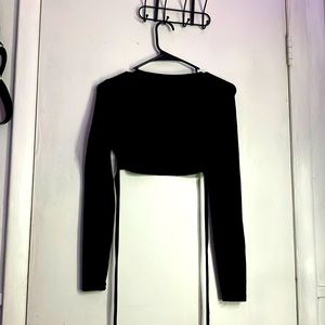 Black long sleeve crop top from shein